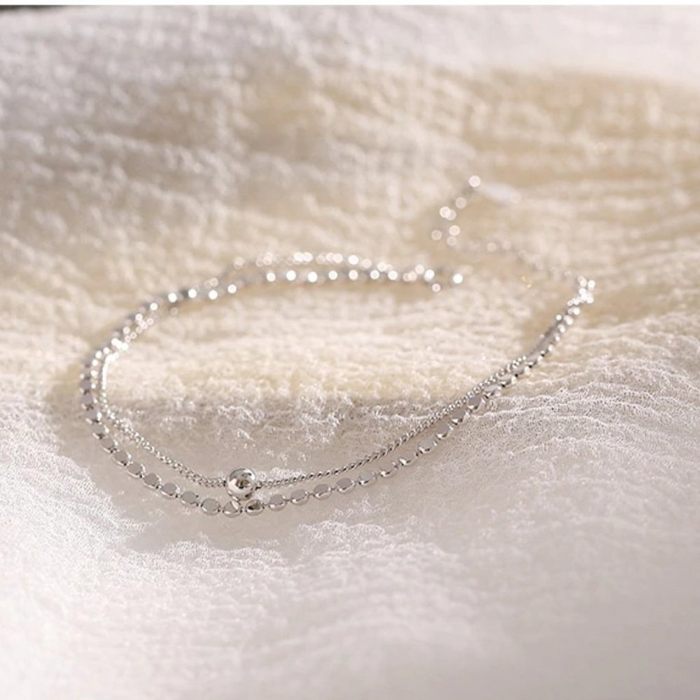 NEW Rose Gold/Sterling Silver Coin Bead Bracelet - Picture 2 of 11